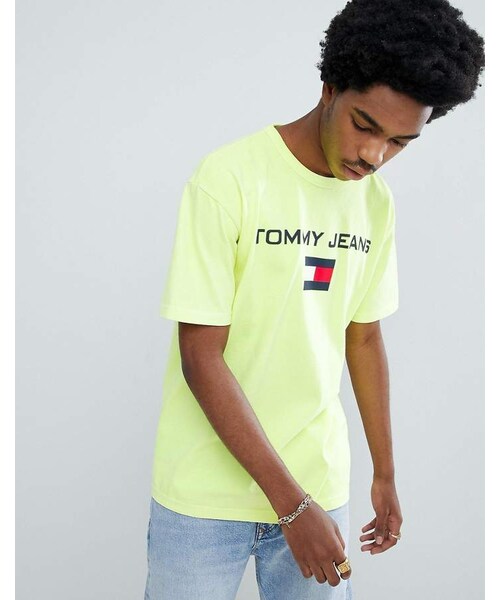 tommy jeans neon t shirt