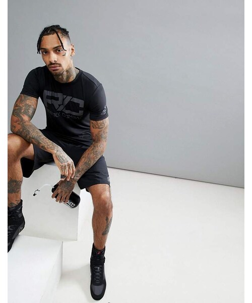 Reebok（リーボック）の「Reebok Combat Logo T-Shirt In Black CY6123（Tシャツ/カットソー・メンズ・Black・L/XL/XXL/XS/S/M）」の3枚目の写真