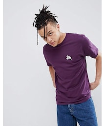 【L・美品】stussy スピーカーイラスト Tシャツ／パープル STUSSY（ステューシー）の「Stussy T-Shirt With Basic Logo