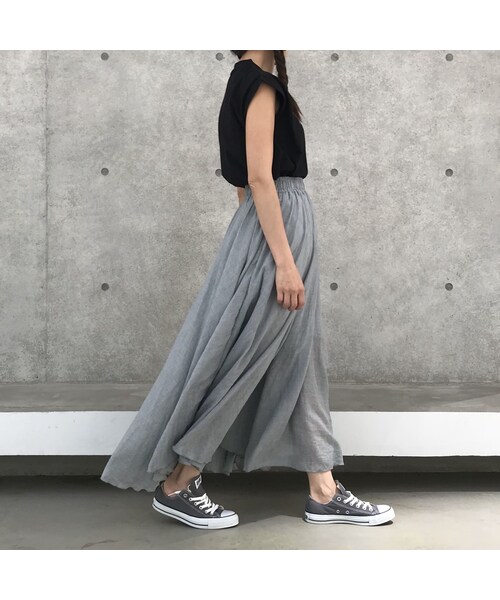 copine(コピン)の「ふんわりフレアーロングスカート(2color)【クリックポスト対象商品】(スカート・レディース・その他)」の3枚目の写真