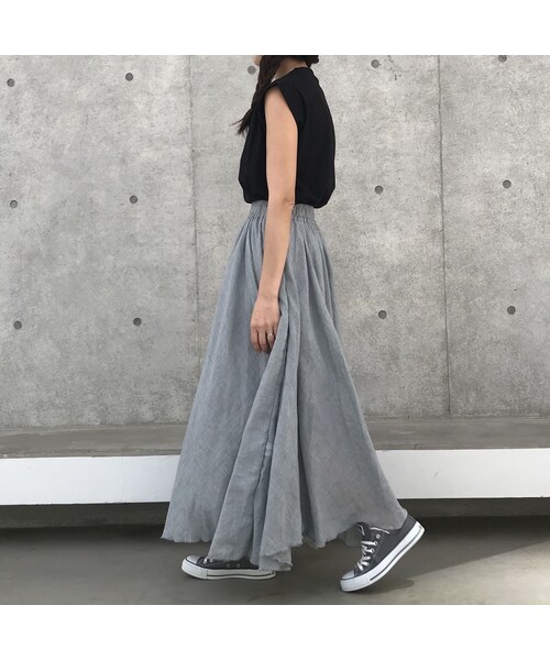 copine(コピン)の「ふんわりフレアーロングスカート(2color)【クリックポスト対象商品】(スカート・レディース・その他)」の6枚目の写真