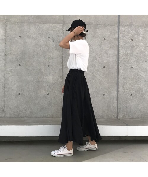 copine(コピン)の「ふんわりフレアーロングスカート(2color)【クリックポスト対象商品】(スカート・レディース・その他)」の2枚目の写真