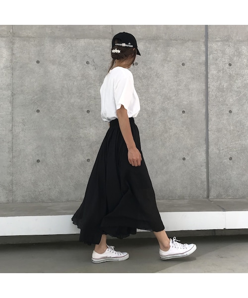 copine(コピン)の「ふんわりフレアーロングスカート(2color)【クリックポスト対象商品】(スカート・レディース・その他)」の7枚目の写真