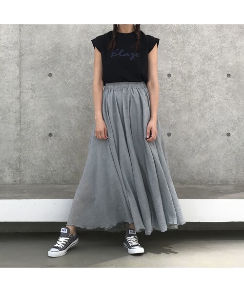 copine(コピン)の「ふんわりフレアーロングスカート(2color)【クリックポスト対象商品】(スカート・レディース・その他)」の5枚目の写真