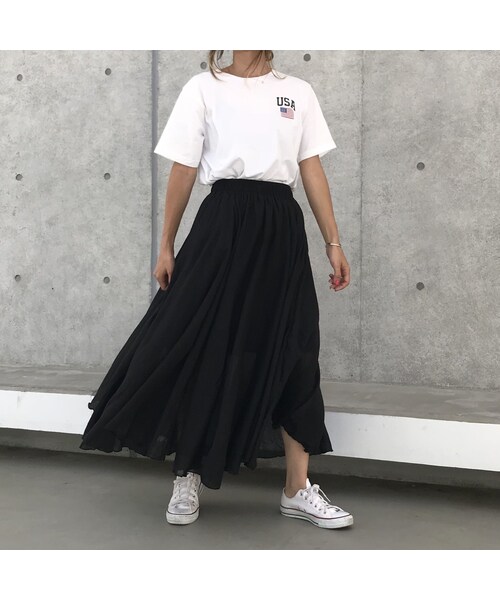 copine(コピン)の「ふんわりフレアーロングスカート(2color)【クリックポスト対象商品】(スカート・レディース・その他)」の9枚目の写真