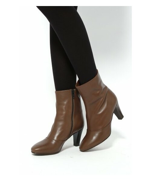 37ハーフ　ラルフローレンコレクション　ショートブーツ　ブラウン　ハイヒール 37ハーフ ラルフローレンコレクション ショートブーツ ブラウン