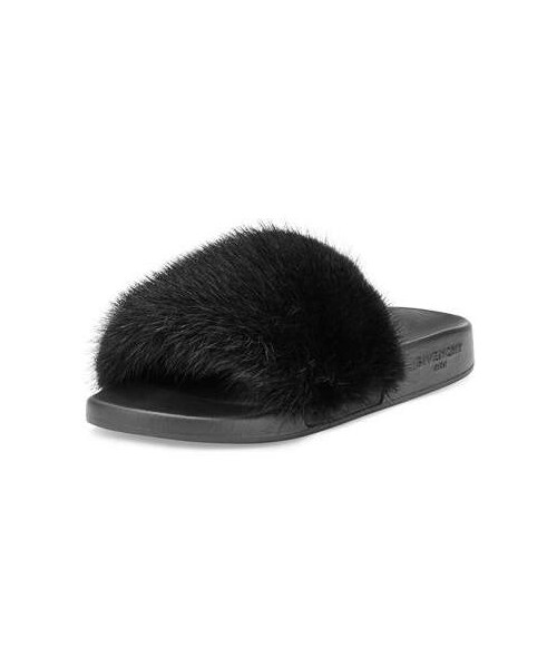 givenchy mink fur and rubber slides