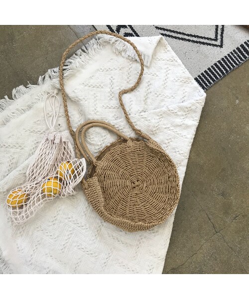 no brand(ノーブランド)の「2wayストローラウンドバッグ(かごバッグ・レディース・その他)」の10枚目の写真