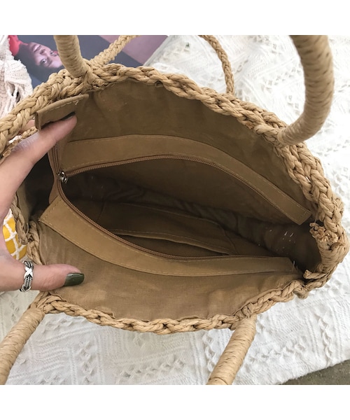 no brand(ノーブランド)の「2wayストローラウンドバッグ(かごバッグ・レディース・その他)」の9枚目の写真