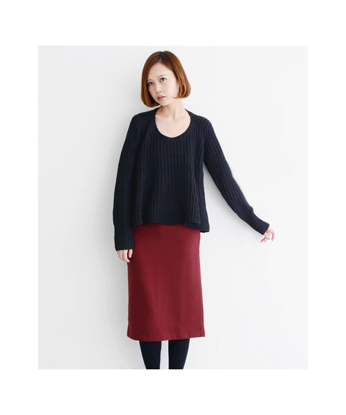 KBF(ケイビーエフ)の「ペプラムニット(トップス・レディース・ホワイト/ブラック/カーキ・one)」の4枚目の写真