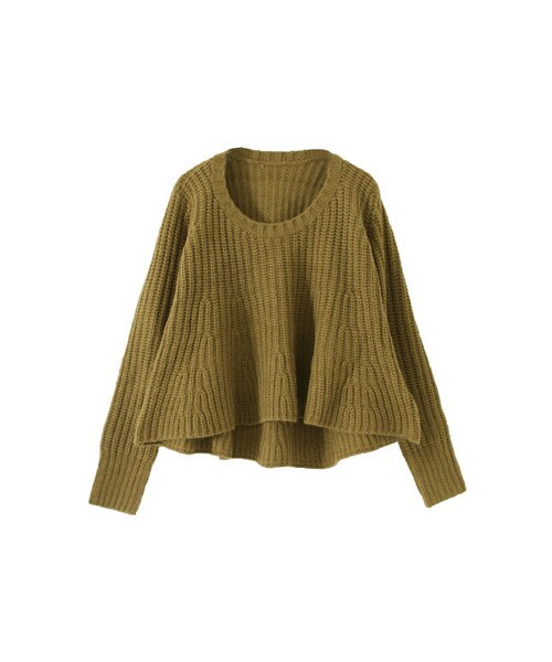 KBF(ケイビーエフ)の「ペプラムニット(トップス・レディース・ホワイト/ブラック/カーキ・one)」の3枚目の写真