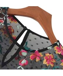 ZARA（ザラ）の「シースルー花柄刺繍ドットブラウス メッシュ