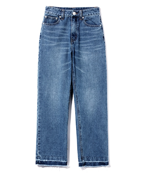 GRL（グレイル）の「カットオフストレートデニム（デニムパンツ）」 - WEAR