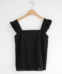 DHOLIC | リネンブレンドフリルスリーブレス(シャツ/ブラウス)