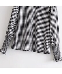 ZARA（ザラ）の「ギンガムチェックパフスリーブブラウス