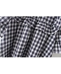 ZARA（ザラ）の「ギンガムチェックフリルブラウス ワッフル 半袖