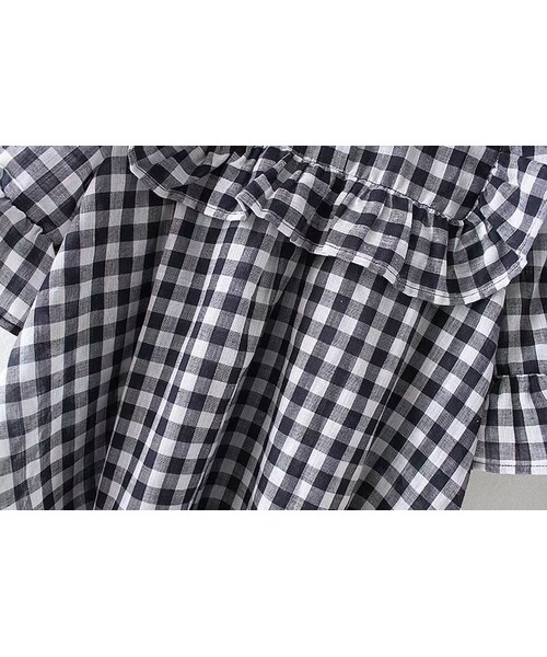 ZARA（ザラ）の「ギンガムチェックフリルブラウス ワッフル 半袖