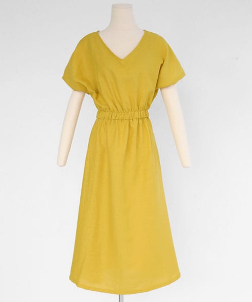 DHOLIC（ディーホリック）の「ショートスリーブVネックワンピース（ワンピース・レディース・レッド/ブラック/パープル/イエロー・FREE）」の4枚目の写真