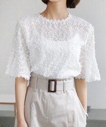 DHOLIC | ラッフルスリーブテクスチャーブラウス(シャツ/ブラウス)