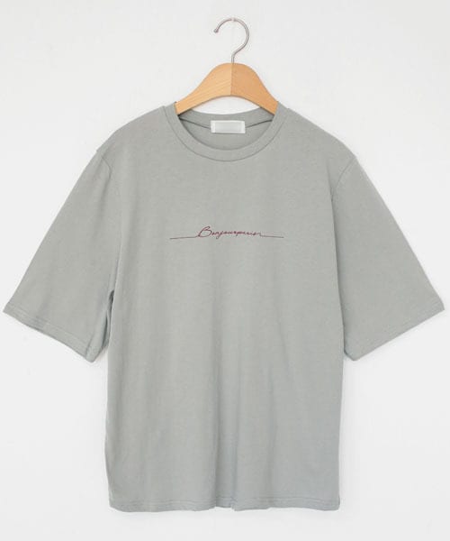 DHOLIC（ディーホリック）の「フロントレタリング半袖Tシャツ（Tシャツ/カットソー・レディース・ブラック/ベージュ/ホワイト/グレー・FREE）」の3枚目の写真