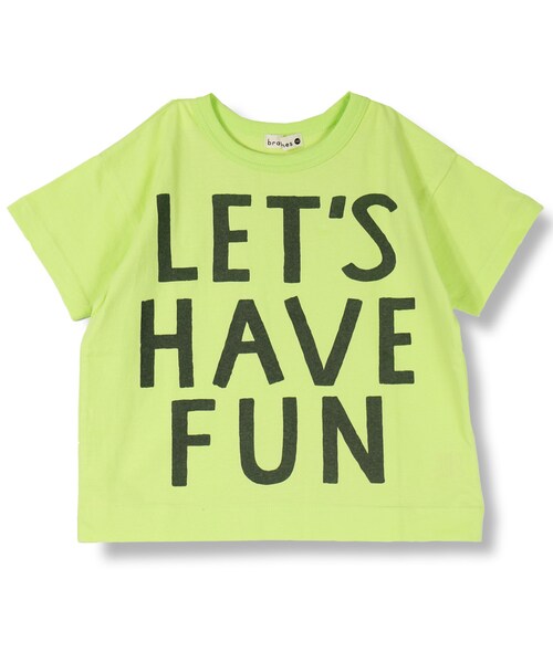 BRANSHES(ブランシェス)の「ビックシルエットロゴ半袖Tシャツ(Tシャツ/カットソー・キッズ・ライム/ライトグレー・90~150)」の1枚目の写真