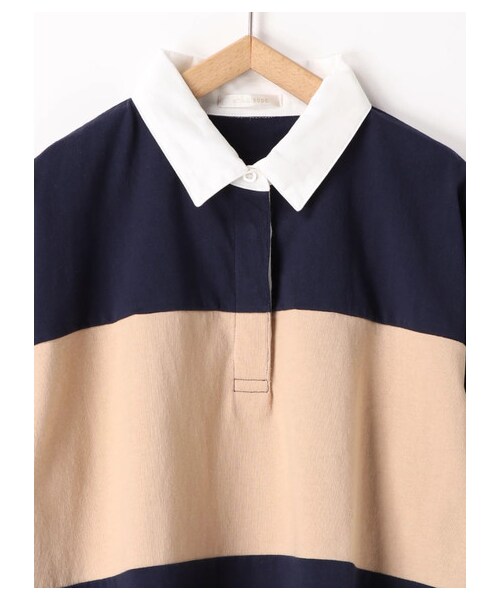 ehka sopo（エヘカソポ）の「ラガーシャツ（トップス・グレー/グリーン/ネイビー・M）」の3枚目の写真