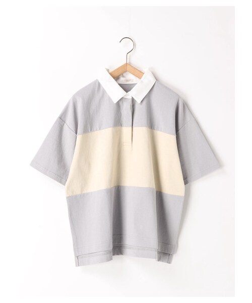 ehka sopo（エヘカソポ）の「ラガーシャツ（トップス・グレー/グリーン/ネイビー・M）」の8枚目の写真