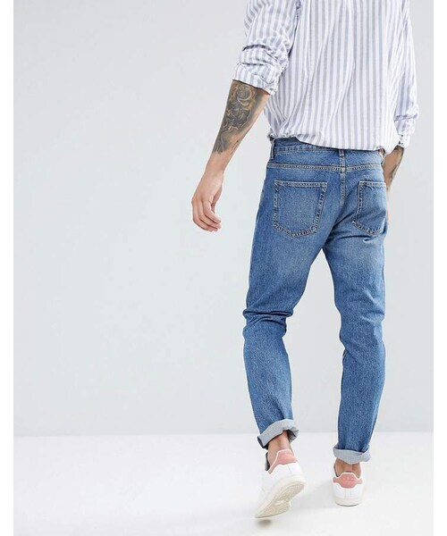 WEEKDAY（ウィークデイ）の「Weekday Sunday Mint Blue Tapered Jeans（デニムパンツ・メンズ・Blue・W31 L32/W30 L30/W34 L34/W30 L32/W32 L34/W32 L32/W34 L32/W30 L34）」の3枚目の写真
