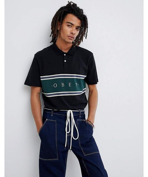 OBEY（オベイ）の「Obey Palisade Polo Shirt With Panel Logo In