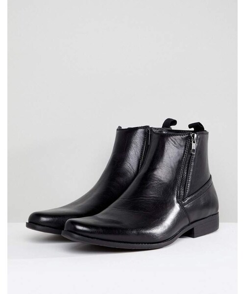 asos（エイソス）の「ASOS Chelsea Boots In Black Faux Leather With Zips（ブーツ・メンズ・Black・Us 13）」の3枚目の写真