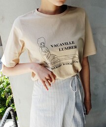 DHOLIC | レタリングイラストTシャツ(Tシャツ/カットソー)