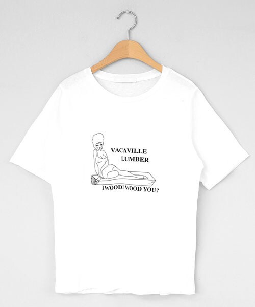 DHOLIC（ディーホリック）の「レタリングイラストTシャツ（Tシャツ/カットソー・レディース・ベージュ/ホワイト/イエロー・FREE）」の2枚目の写真