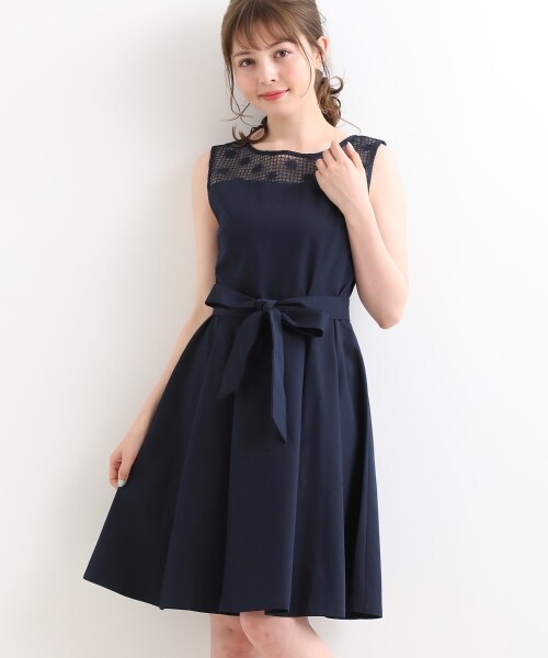 MAJESTIC LEGON(マジェスティックレゴン)の「レース切替ノースリワンピース(ワンピース/ドレス・レディース・ブルー/ピンク/ネイビー・M)」の14枚目の写真