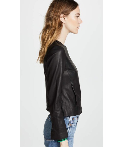VINCE（ヴィンス）の「Vince Leather Cross Front Jacket（ライダース 