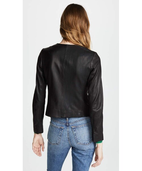 VINCE（ヴィンス）の「Vince Leather Cross Front Jacket（ライダース 