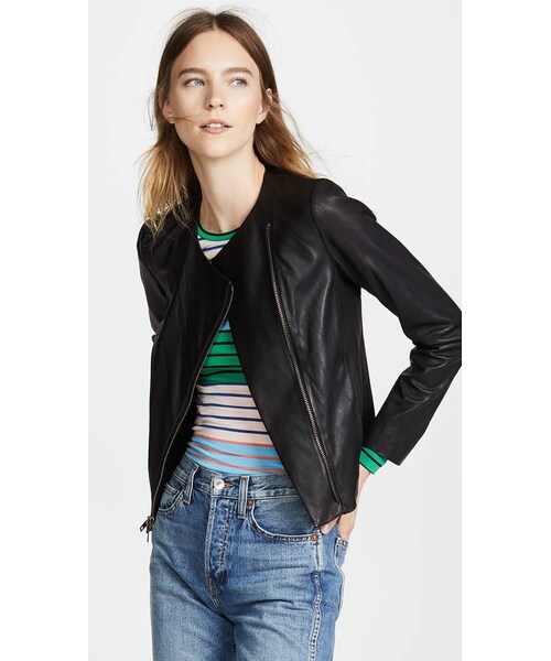 VINCE（ヴィンス）の「Vince Leather Cross Front Jacket（ライダース