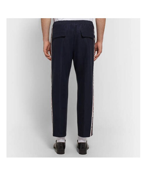 GUCCI（グッチ）の「Gucci Slim-Fit Cropped Webbing-Trimmed Cotton-Piqué Drawstring Trousers（その他パンツ・メンズ・Blue・It52/It46/It50/It54/It56）」の5枚目の写真