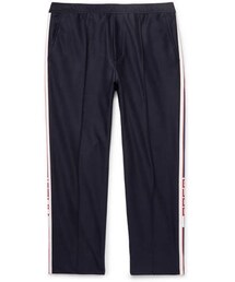 GUCCI | Gucci Slim-Fit Cropped Webbing-Trimmed Cotton-Piqué Drawstring Trousers(その他パンツ)
