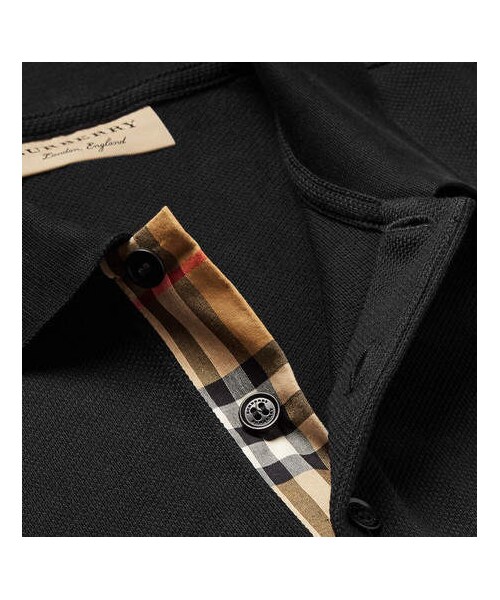 BURBERRY（バーバリー）の「Burberry Slim-Fit Cotton-Piqué Polo Shirt（ポロシャツ・メンズ・Black・L/XXL/S/M/XL）」の5枚目の写真