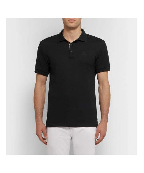 BURBERRY（バーバリー）の「Burberry Slim-Fit Cotton-Piqué Polo Shirt（ポロシャツ・メンズ・Black・L/XXL/S/M/XL）」の3枚目の写真