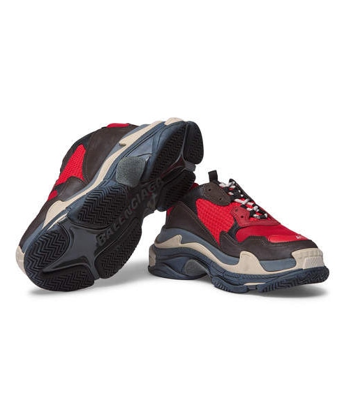 BALENCIAGA(バレンシアガ)の「Balenciaga Triple S Mesh, Nubuck And Leather Sneakers(スニーカー・メンズ・Red・Eu46/Eu45)」の2枚目の写真
