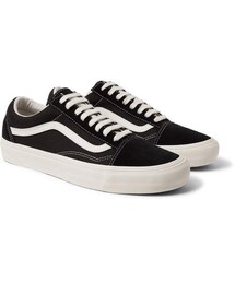 VANS | Vans Og Old Skool Lx Leather-Trimmed Canvas And Suede Sneakers(スニーカー)