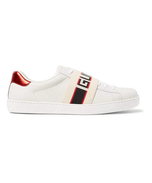 GUCCI（グッチ）の「Gucci Logo-Print Leather Sneakers（スニーカー・メンズ・White・Uk10.5/Uk13/Uk12/Uk11/Uk5/Uk7/Uk6.5/Uk7.5/Uk6/Uk8/Uk9.5/Uk9/Uk10/Uk8.5）」の4枚目の写真