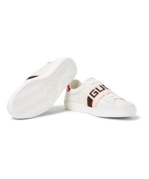 GUCCI（グッチ）の「Gucci Logo-Print Leather Sneakers（スニーカー・メンズ・White・Uk10.5/Uk13/Uk12/Uk11/Uk5/Uk7/Uk6.5/Uk7.5/Uk6/Uk8/Uk9.5/Uk9/Uk10/Uk8.5）」の2枚目の写真