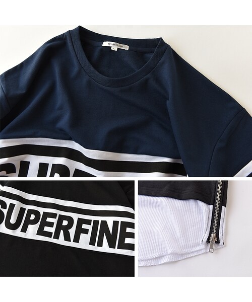 Number8 SURF CLUB（ナンバーエイトサーフクラブ）の「サイドZIP裾フェイクレイヤードBIGTシャツ（ブラック）（Tシャツ/カットソー・レディース・ブラック・M/L）」の3枚目の写真