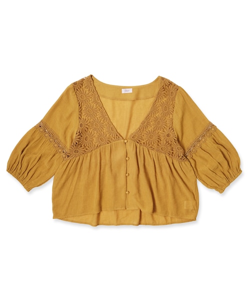 flower（フラワー）の「lady flower blouse ～ﾚﾃﾞｨｰﾌﾗﾜｰﾌﾞﾗｳｽ（シャツ/ブラウス・レディース・ピンク/イエロー・FREE）」の2枚目の写真