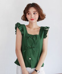 DHOLIC | ショルダーフリルスリーブレス(タンクトップ)