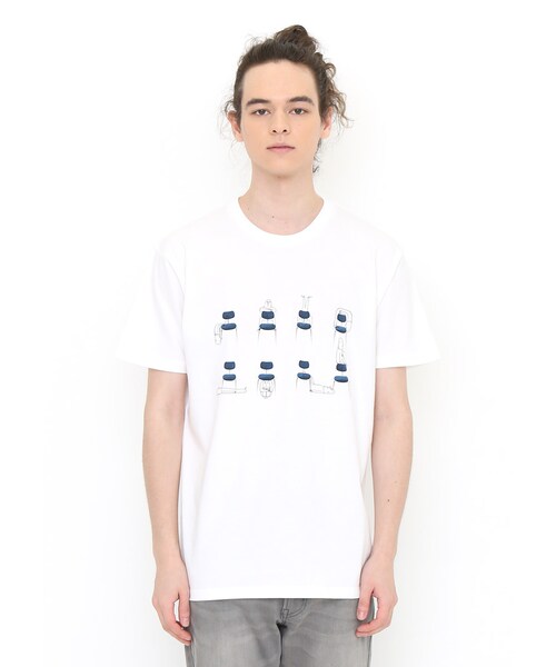 Design Tshirts Store graniph（デザイン　ティーシャツ　ストア　グラニフ）の「ヨガ オン チェア (セージ ブロック)（トップス・ホワイト・SS/S/M/L）」の7枚目の写真