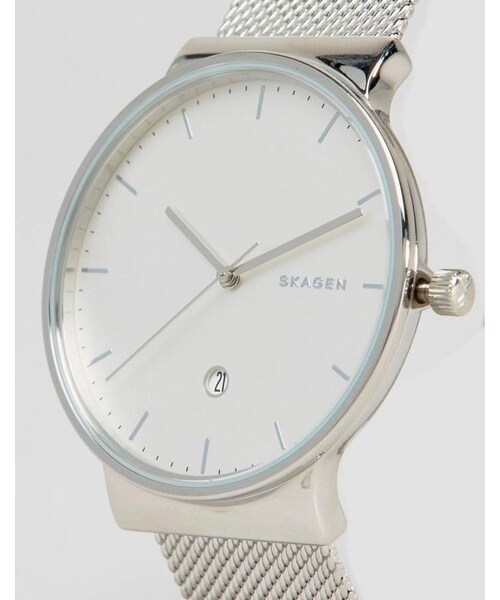 SKAGEN（スカーゲン）の「Skagen Ancher Silver Mesh Watch SKW6290（アナログ腕時計・メンズ・Silver・One Size）」の3枚目の写真