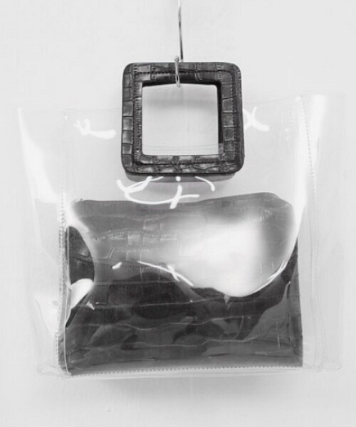 Dailyabout（デイリーアバウト）の「[SET]スクエアクリアバッグ+ポーチ（ハンドバッグ・レディース・ブラウン/ブラック・FREE	）」の2枚目の写真